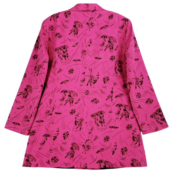 Bright Pink with Black Print Light Jacket - Picture 5 of 15